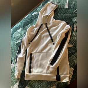 Strong by Zumba white Hoodie with Black Stripe Accents